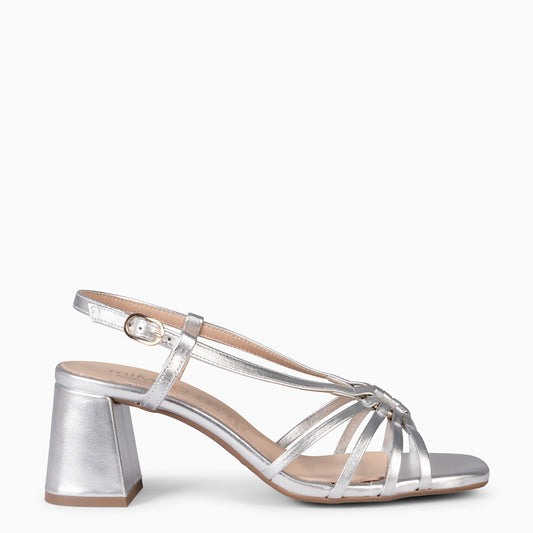 SOLEIL - Sandalias de tacón PLATA