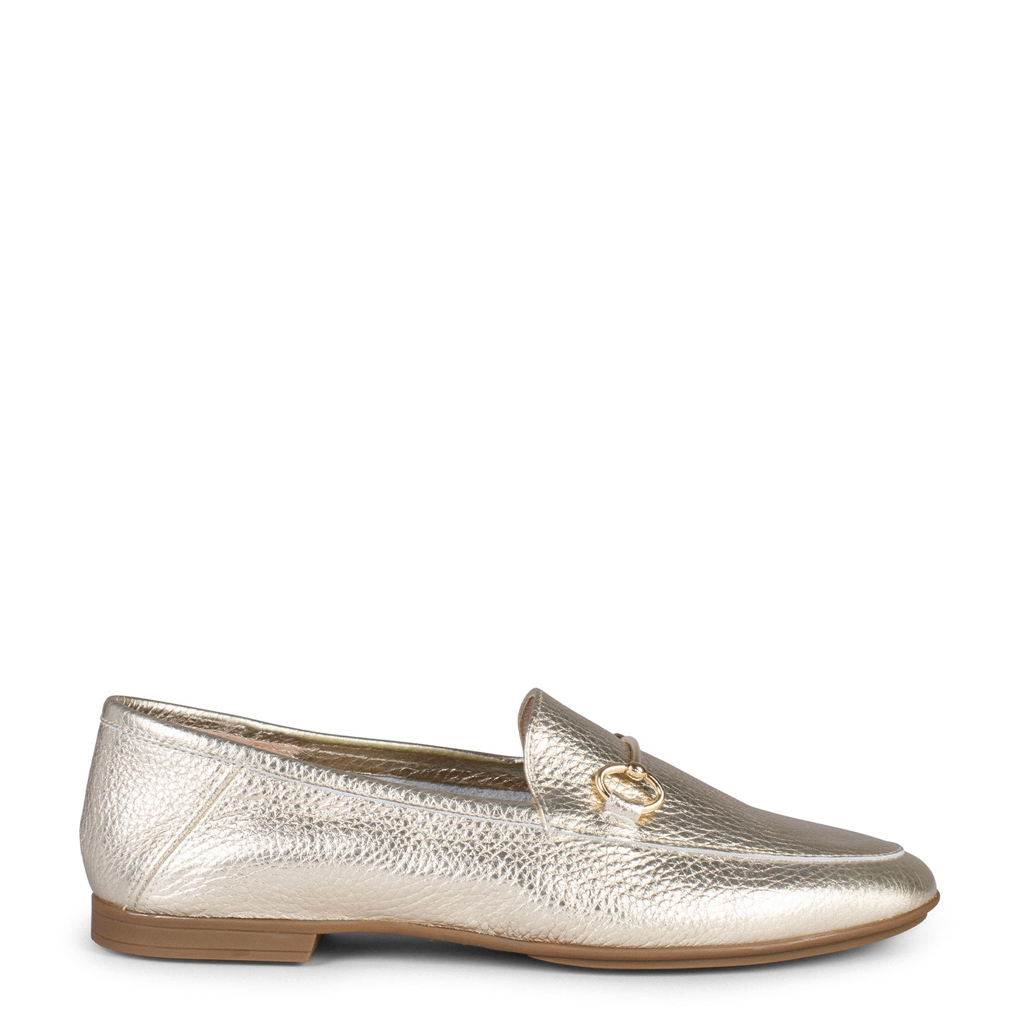 STYLE – Mocasines planos con adorno metalizado PLATINO