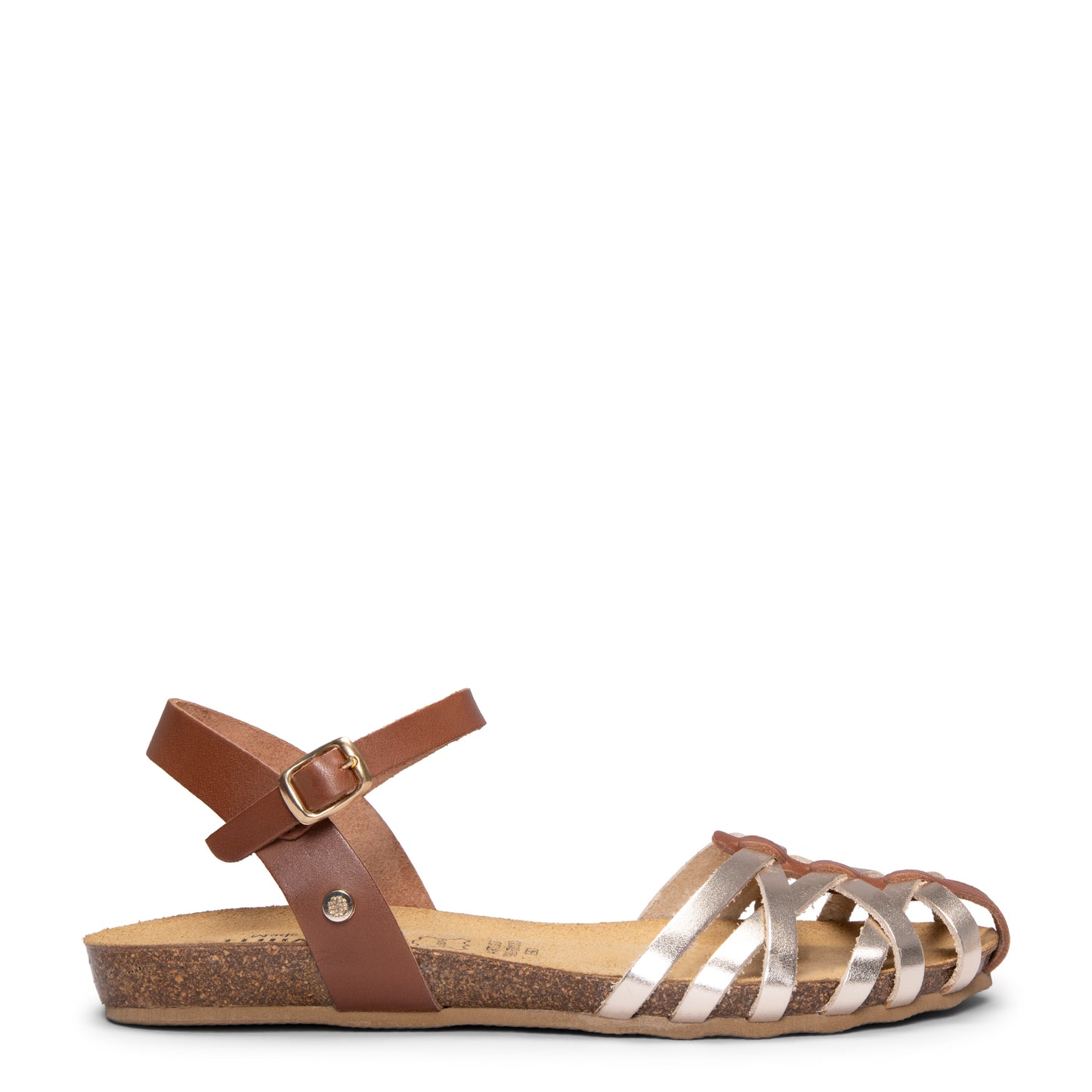 BEACH - Sandalias planas de tiras PLATINO