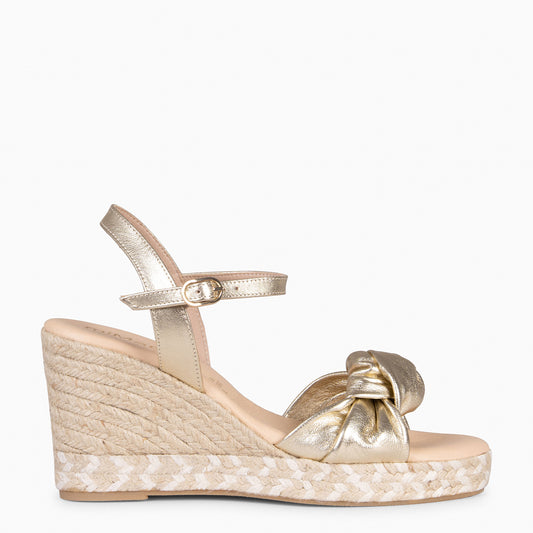 LUA - Cuña de yute bicolor PLATINO