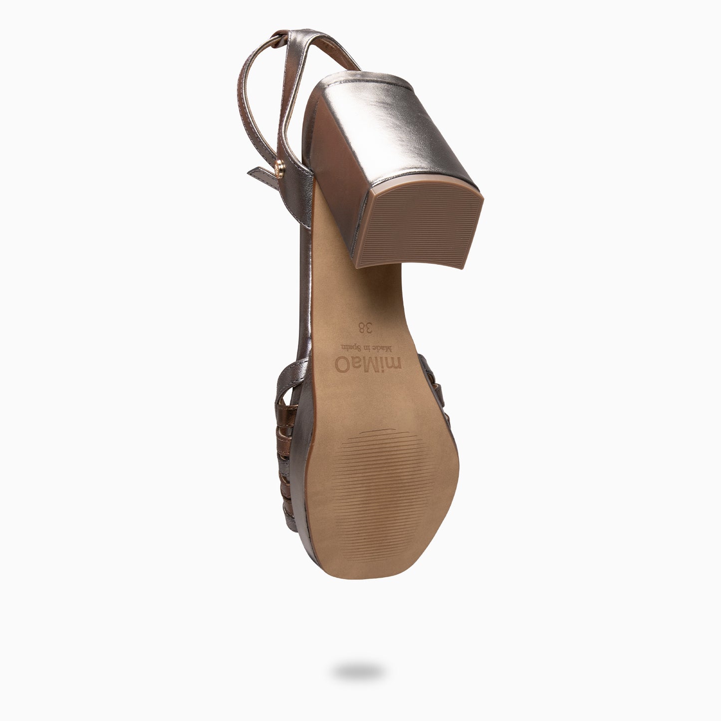 CRISTEL - SANDALIAS ELEGANTES DE TACÓN DE VESTIR PLOMO MULTIMETAL