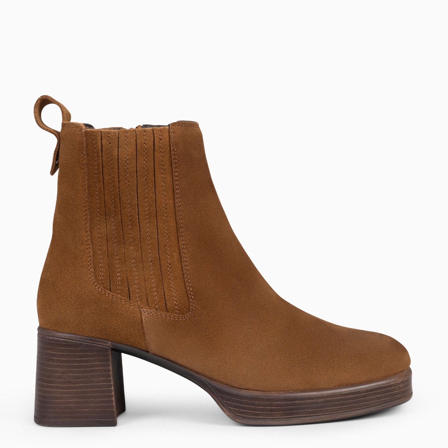 DAYTON - Bottines zippées pour femme CAMEL