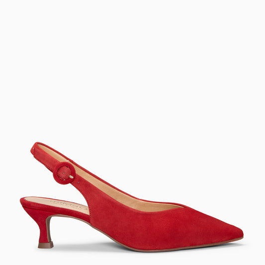 CARMEN – Zapatos de Tacón acampanado ROJO