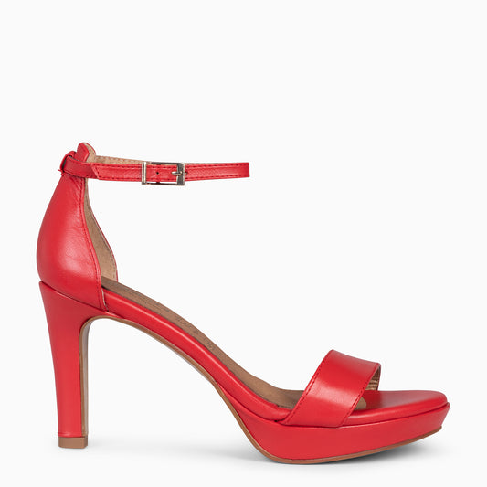 FIESTA - Sandalias de tacón alto y plataforma ROJO