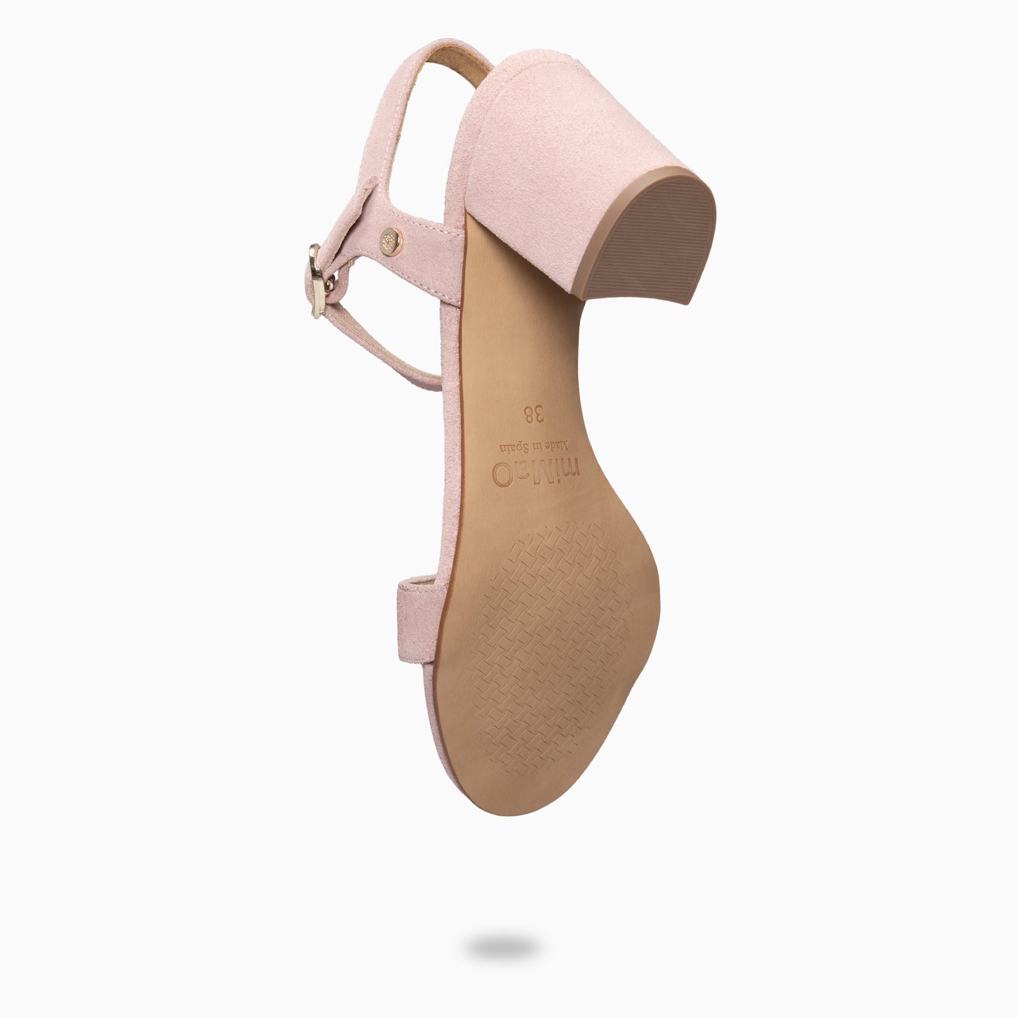 KEILA - Sandalias de Tacón Medio de Ante ROSA