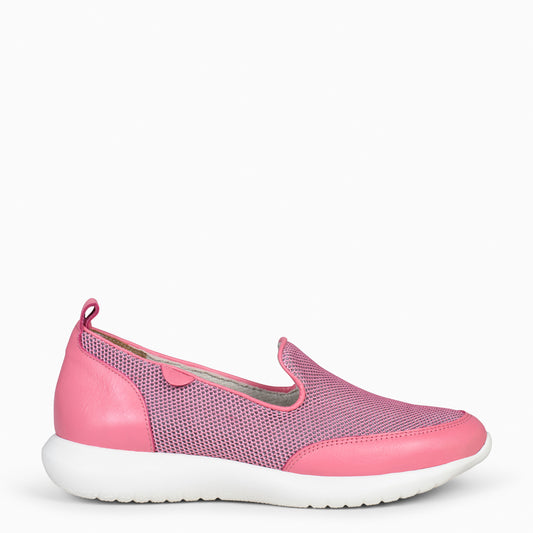 SLIPPER SPORT – Tênis slip-on com design de grade ROSA