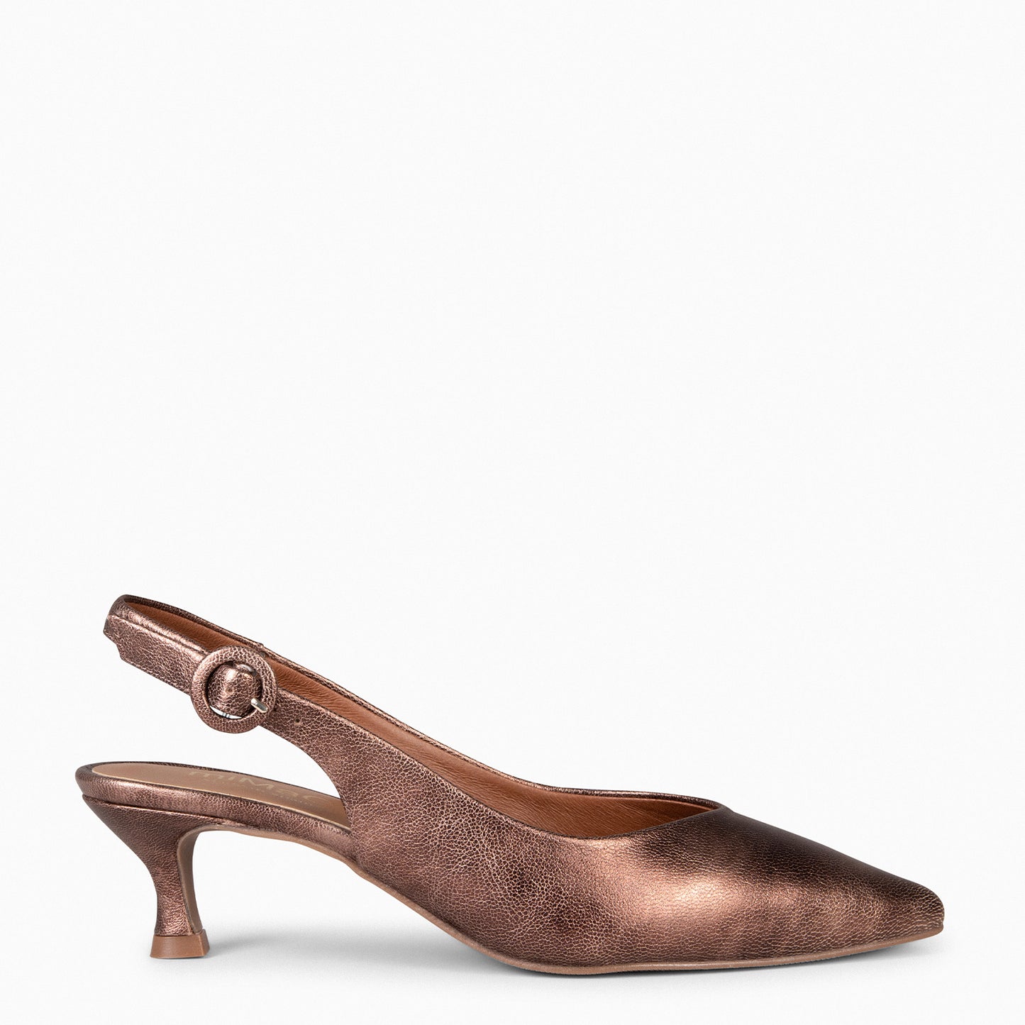 CARMEN – Zapatos de Tacón acampanado BRONCE