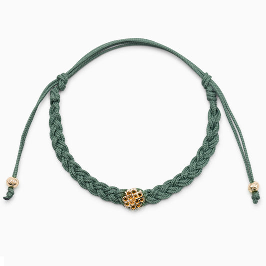 PULSERA VERDE MUSGO DE LA SALUD ORO