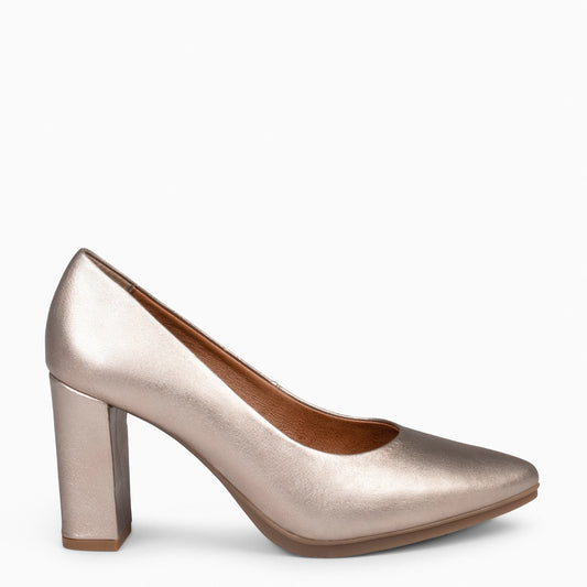 URBAN  SPLASH - Zapatos de tacón con piel metalizada en PLATINO