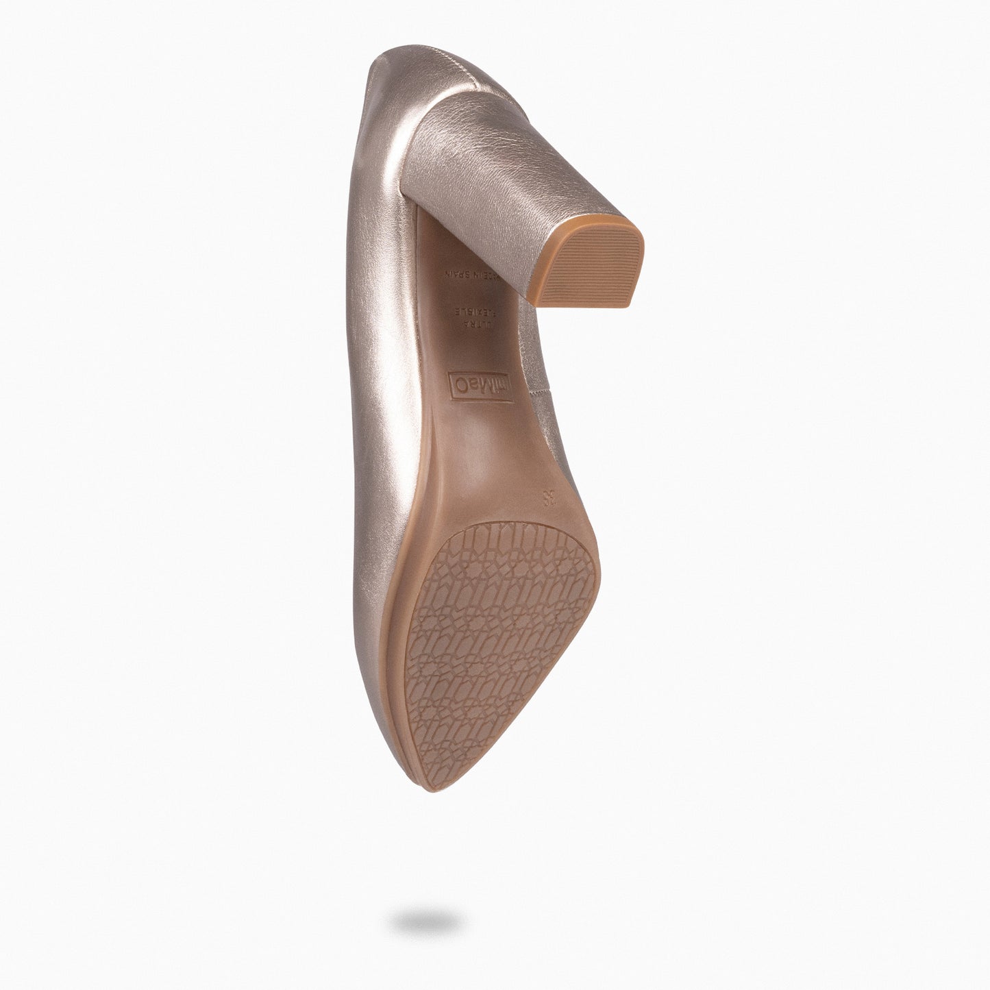 URBAN SPLASH – Zapato de tacón con piel metalizada PLATINO