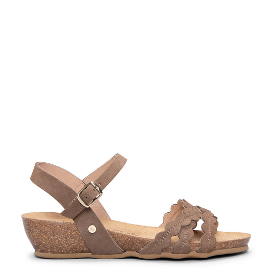 MALTA - SANDALIA BIO CON CUÑA TAUPE