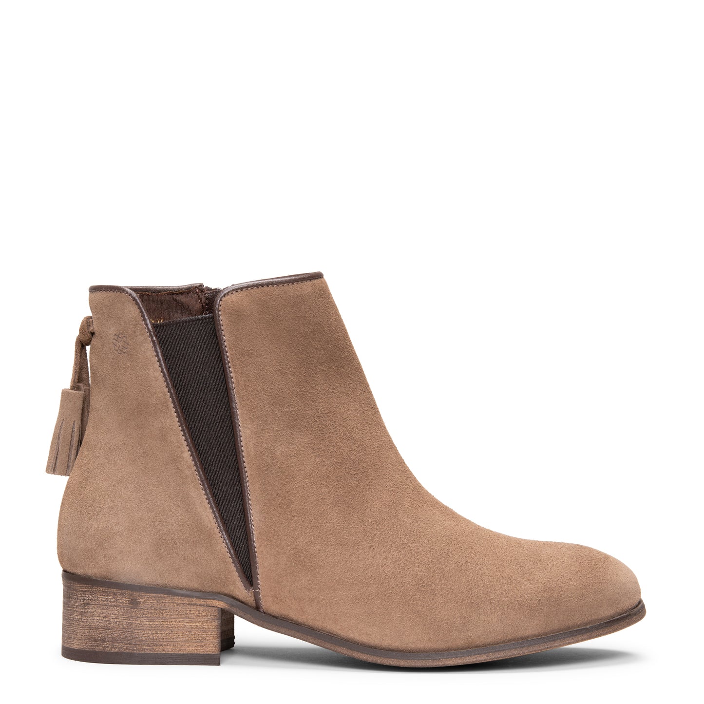 LEIRE - Botines Chelsea de serraje hidrófugo TAUPE