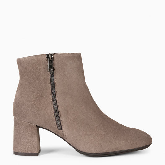 UTRECH – Botins com salto largo TAUPE