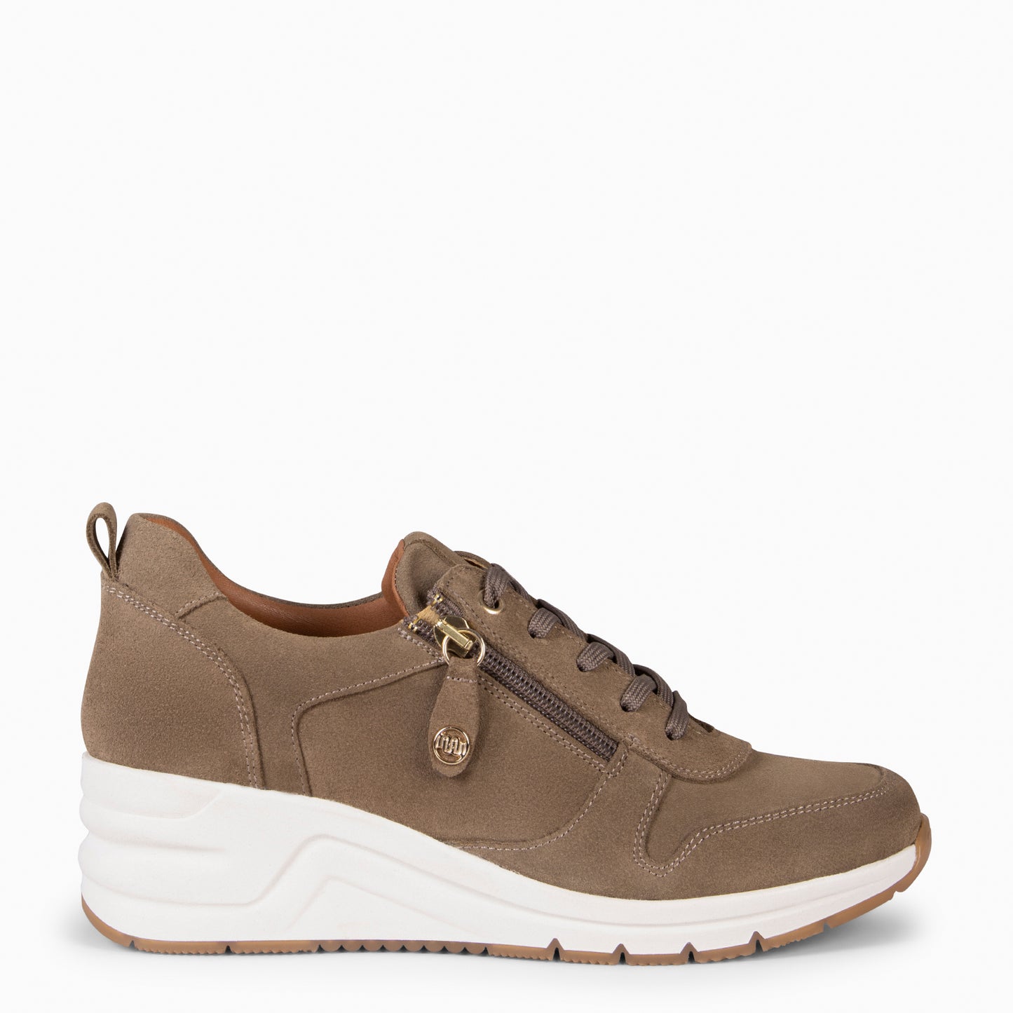 ARLES – Zapatillas deportivas con adorno cremallera TAUPE