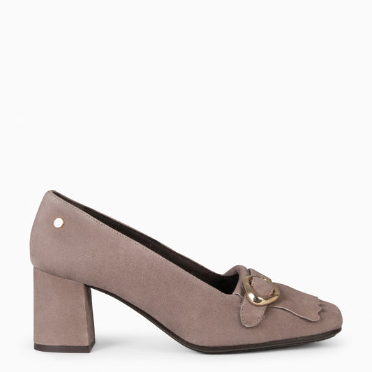 SISSI – Mocassins à talons larges TAUPE