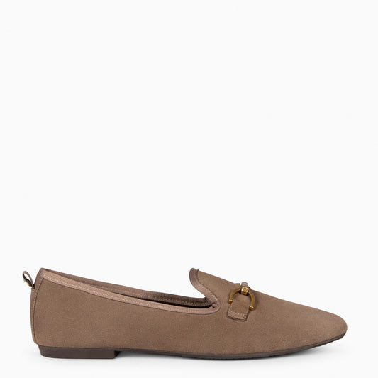 SLIPPER – Mocassins à petit talon TAUPE