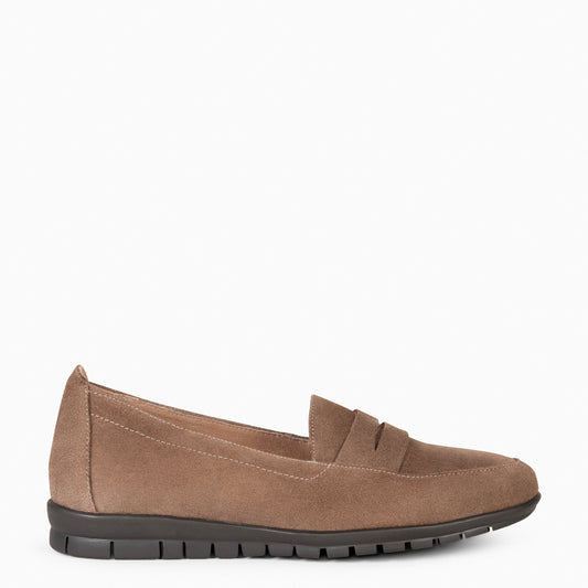 360 – Mocasines con antifaz y cuña interna TAUPE