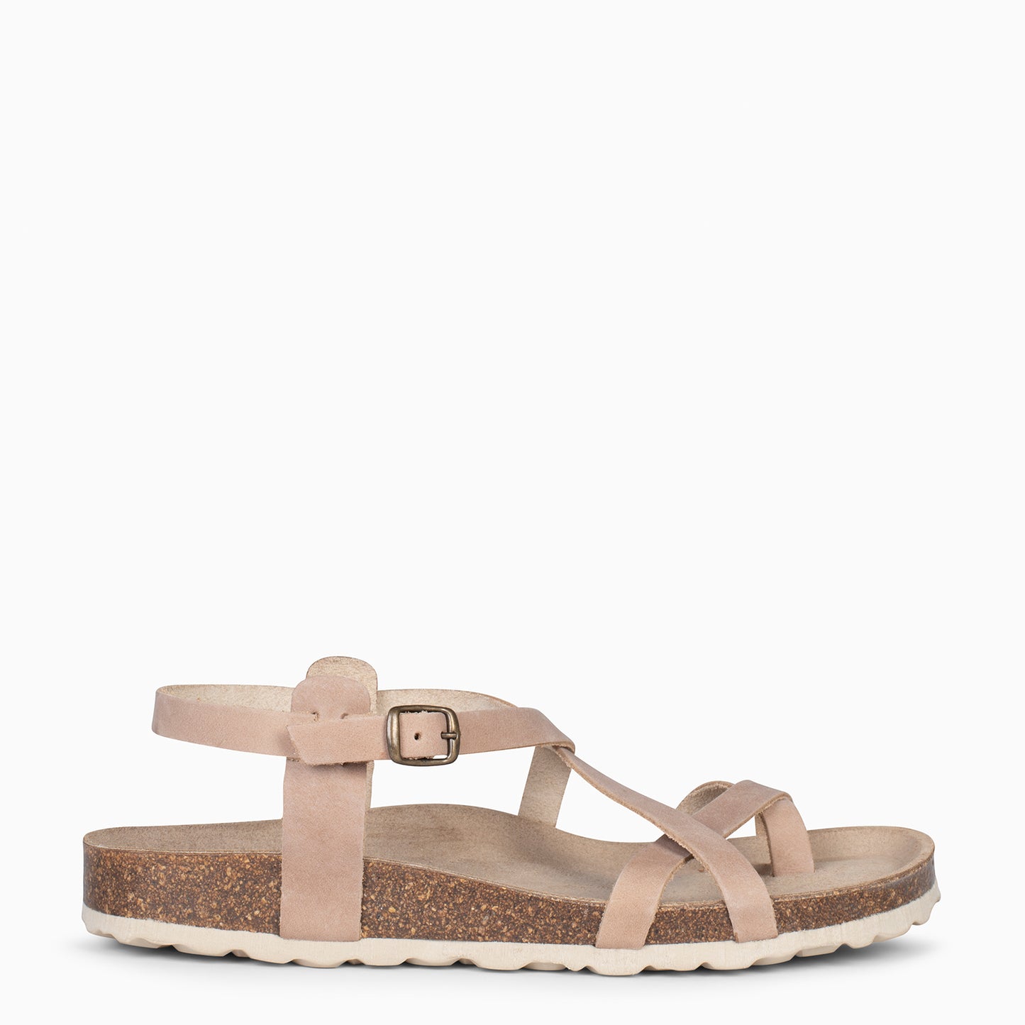 BOHEMIAN – Sandalias BIO con pulsera de dedo TAUPE