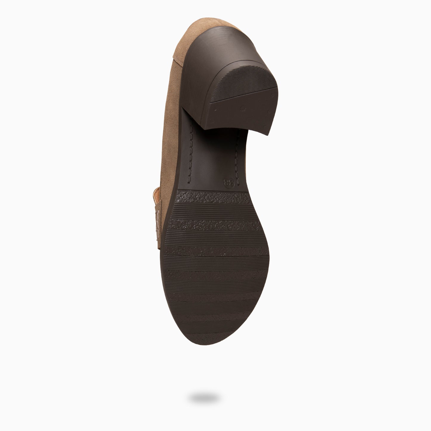 MOKA-Mocasín con tacón ancho TAUPE