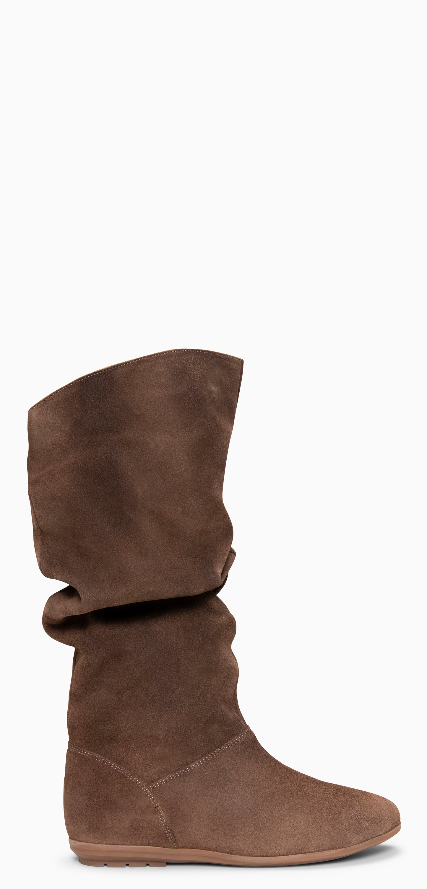 FIONA - Botas arrugadas de ante TAUPE