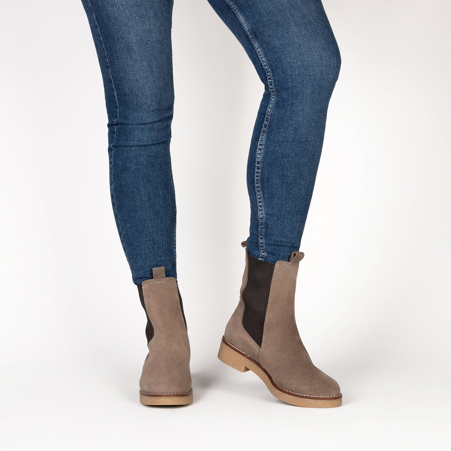 PORTLAND – Bottines Chelsea en cuir TAUPE