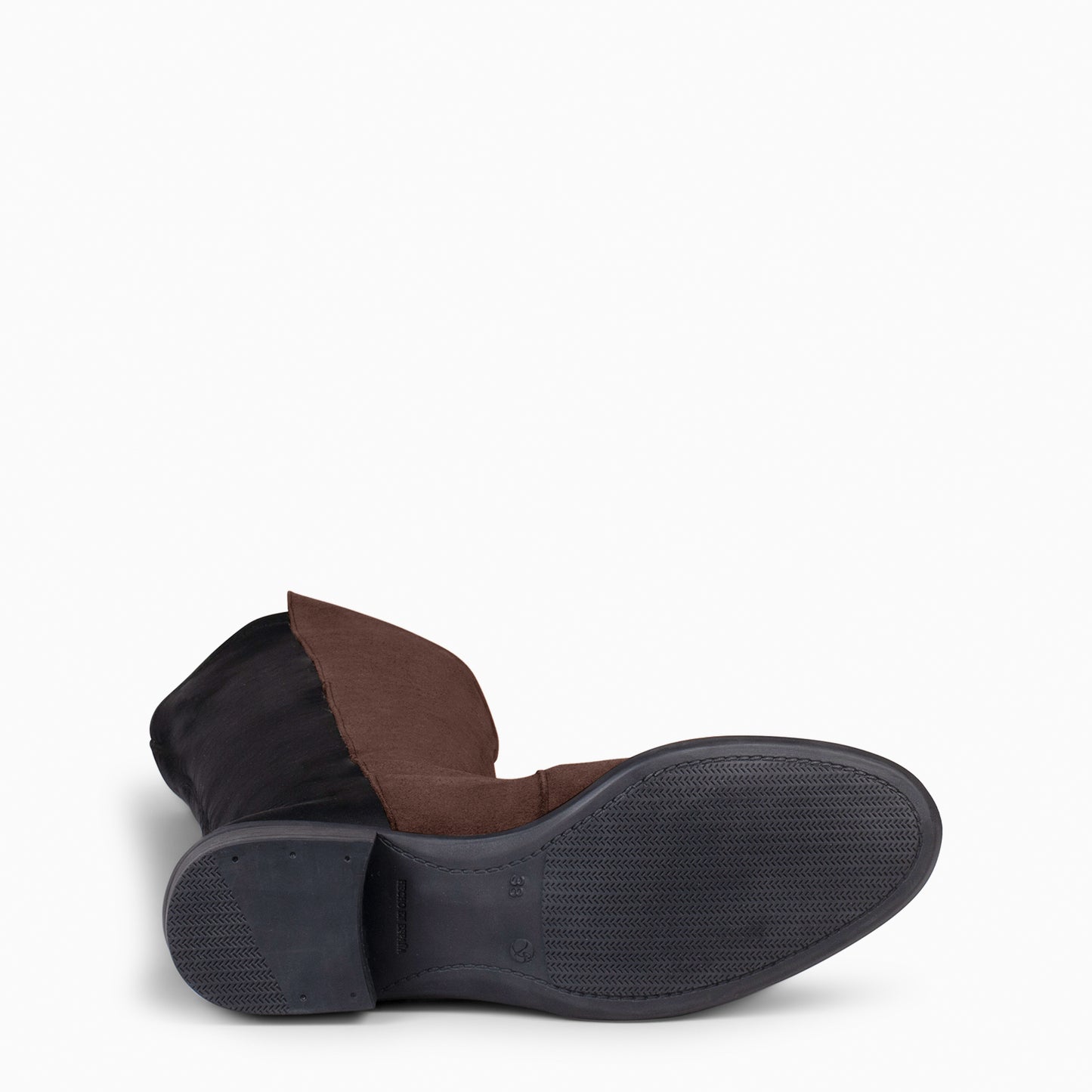 ELASTIC – Botte montante à talon bas MARRON