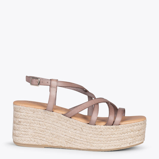 ALÁJAR - Plateforme compensée Esparto TAUPE 