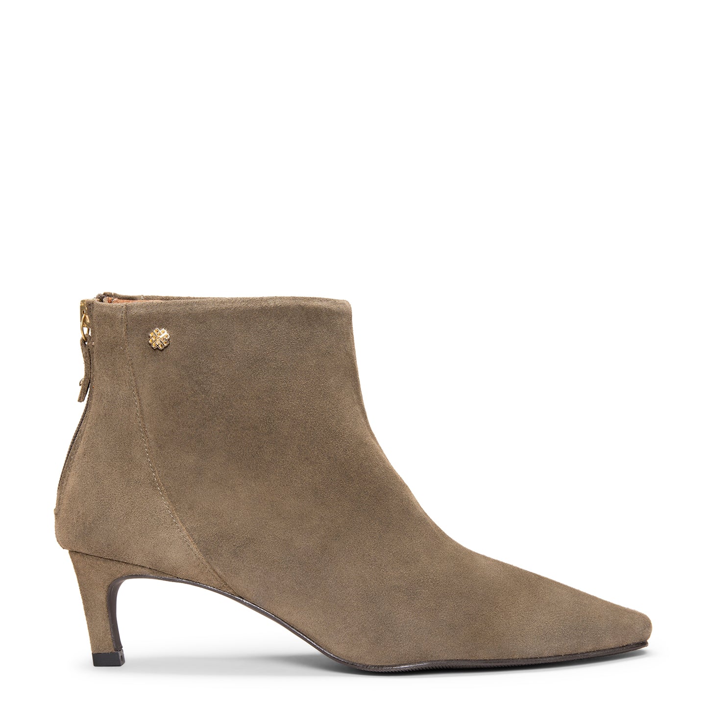 LUISA - Botines de tacón kitten con cremallera VERDE