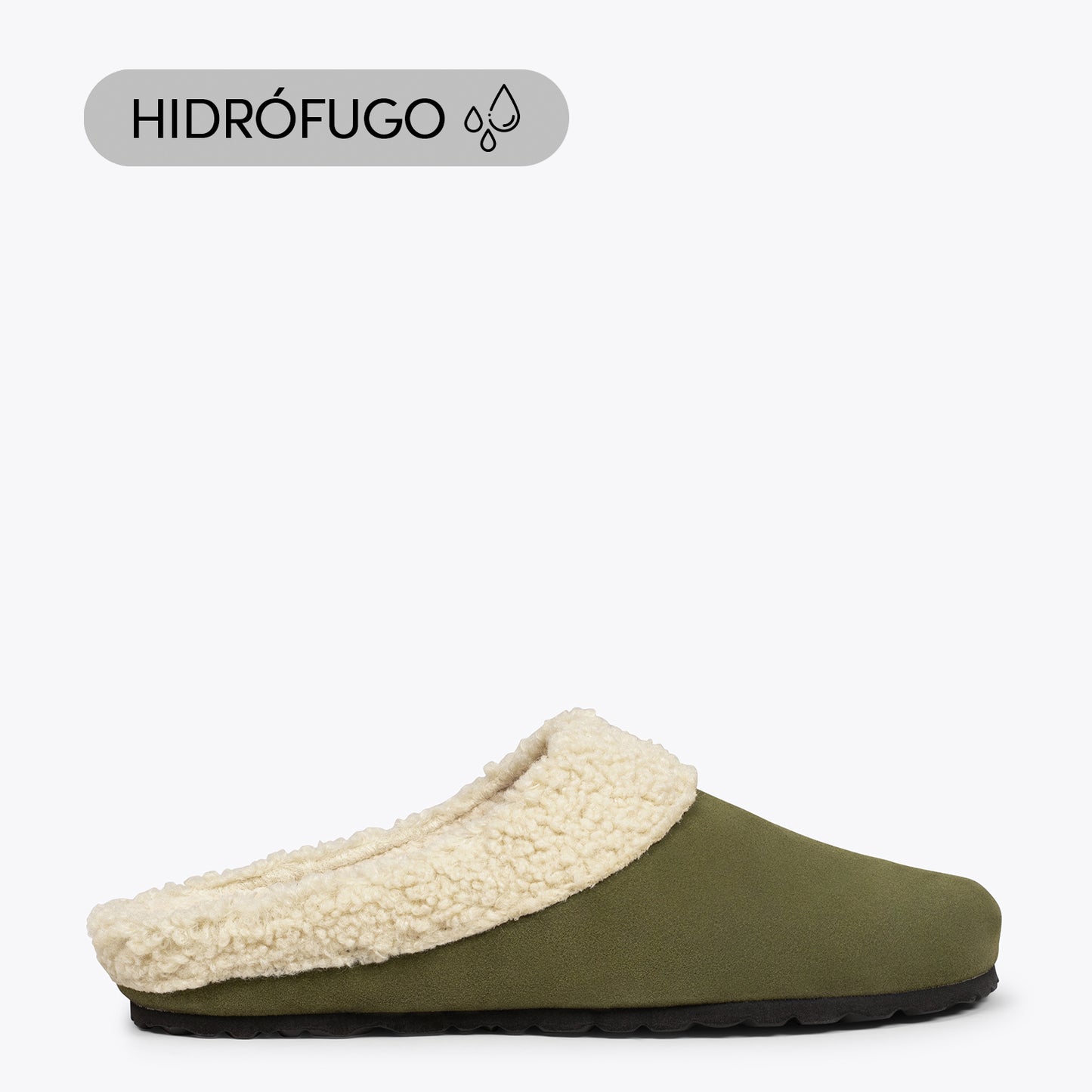 DREAM HOME Zapatillas con borreguito para hombre VERDES