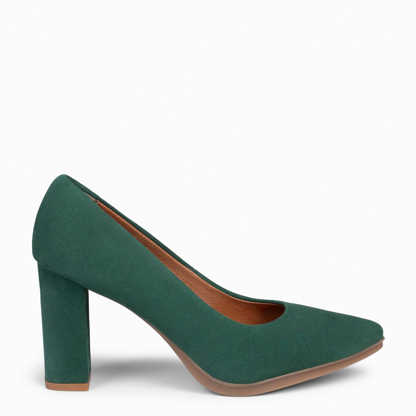 URBAN – Zapatos de tacón alto de ante VERDE