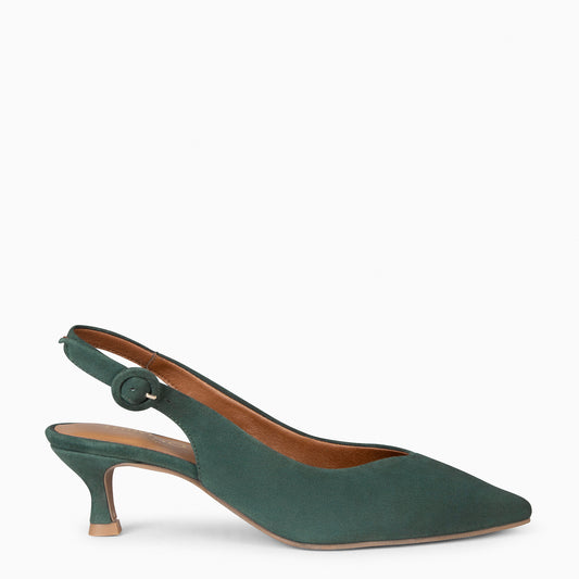 CARMEN – Zapatos de Tacón acampanado VERDE