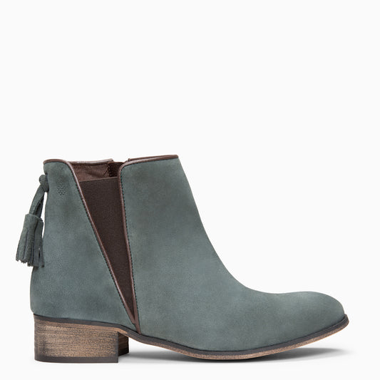 LEIRE - Botines Chelsea de serraje hidrófugo VERDE