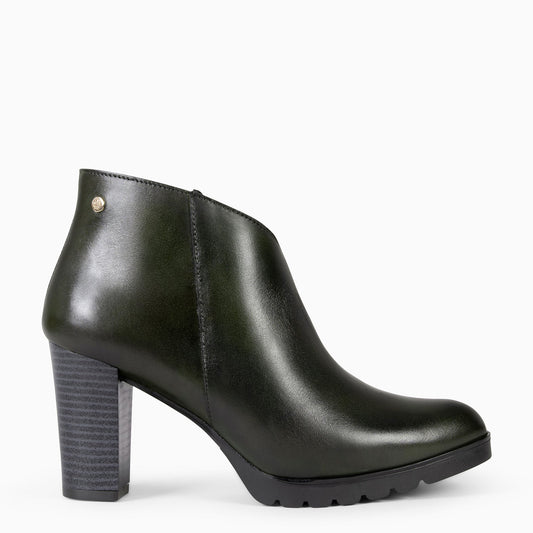 CLASSIC - Botines de mujer con tacón VERDE