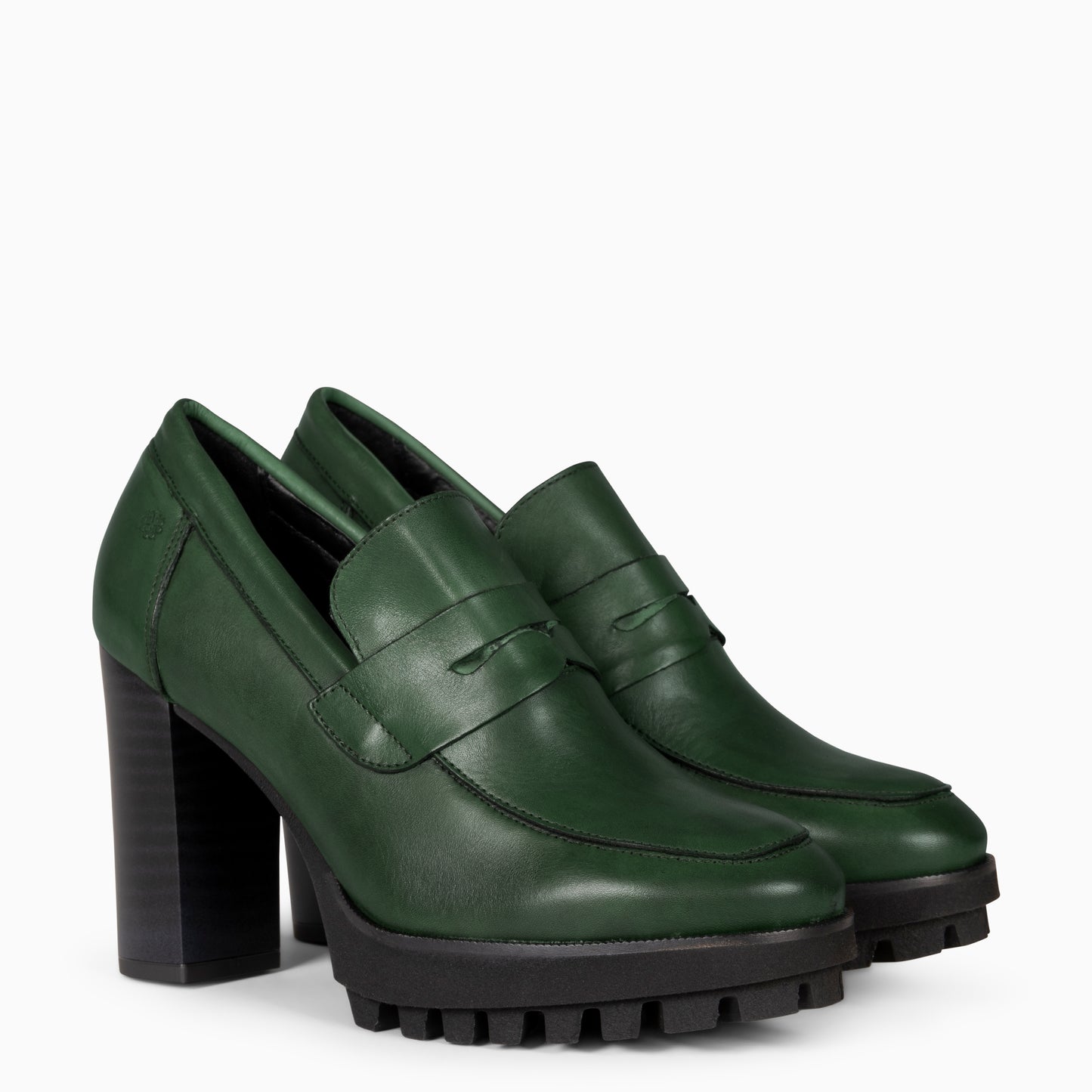 TREND – Mocasín con tacón y plataforma  VERDE