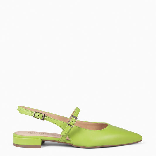 EVA – Zapatos elegantes destalonados VERDE PISTACHO