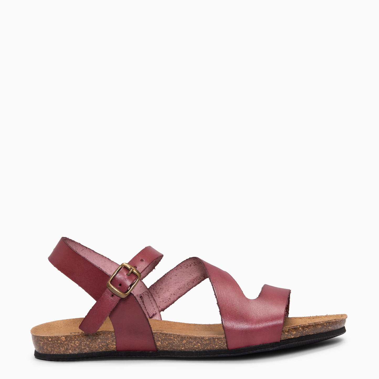 LIS – Sandalias BIO de piel de Vaquetilla VINO