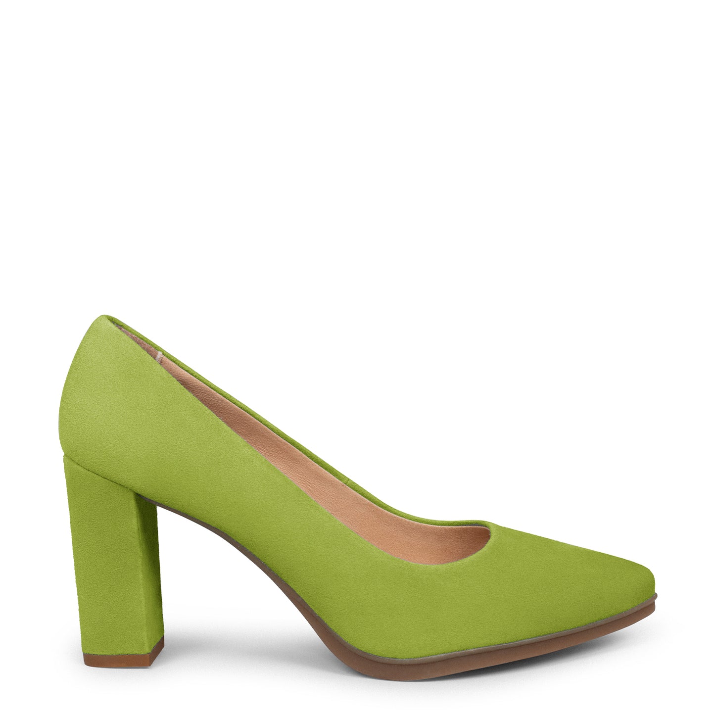 URBAN – Zapatos de tacón alto de ante VERDE PISTACHO