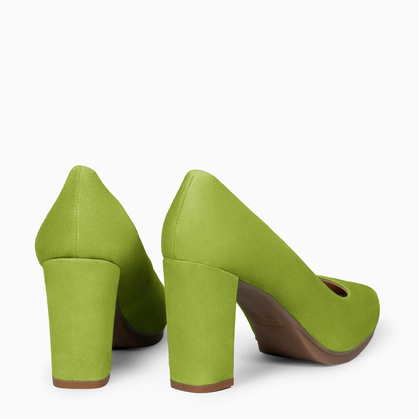 URBAN – Zapatos de tacón alto de ante VERDE PISTACHO