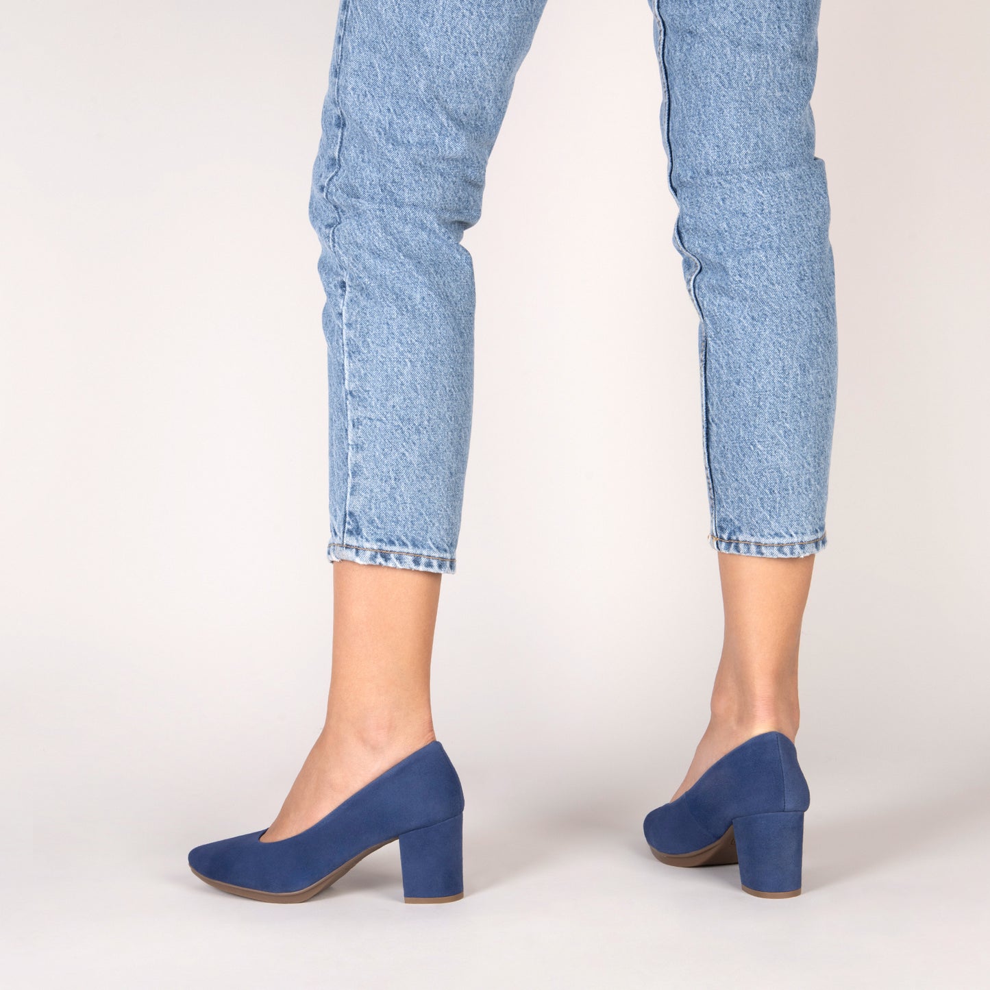 URBAN S – Zapatos de tacón medio de ante AZUL