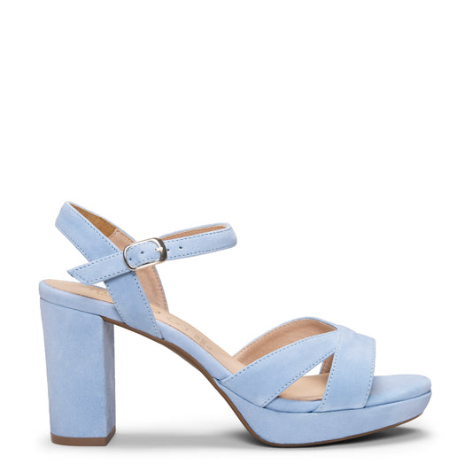 PARIS – Sandalias de fiesta con tacón alto y plataforma AZUL CLARO