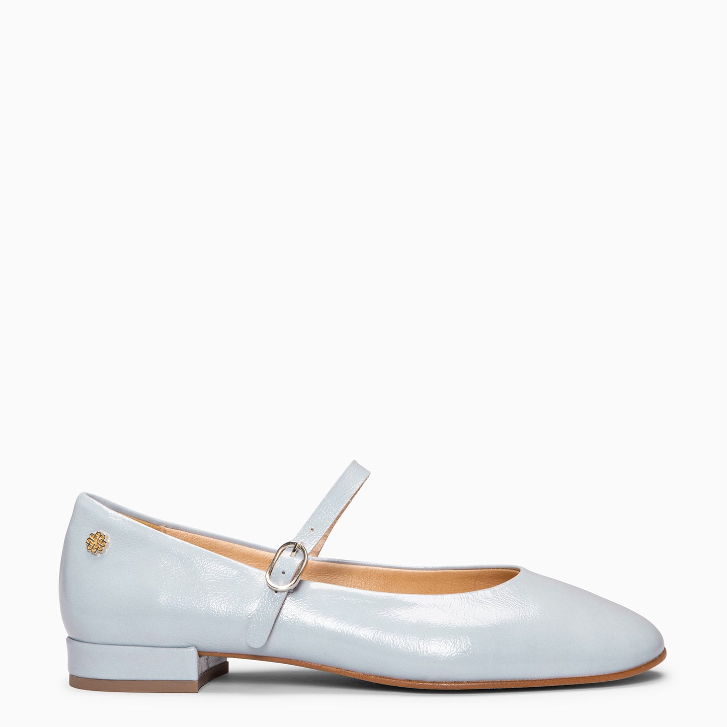 ZOE - Mary Jane con tira decorativa en charol AZUL