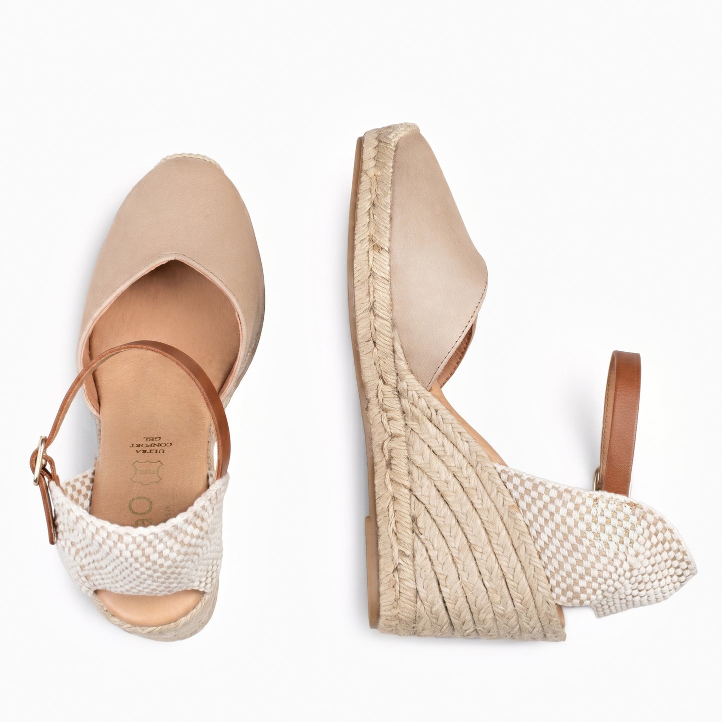 NERJA - Cuñas altas de esparto BEIGE