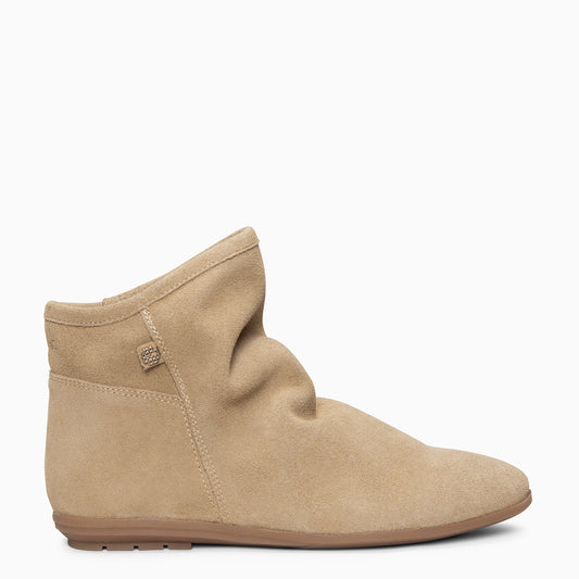 CHESS - Botines de ante con caña fruncida  BEIGE