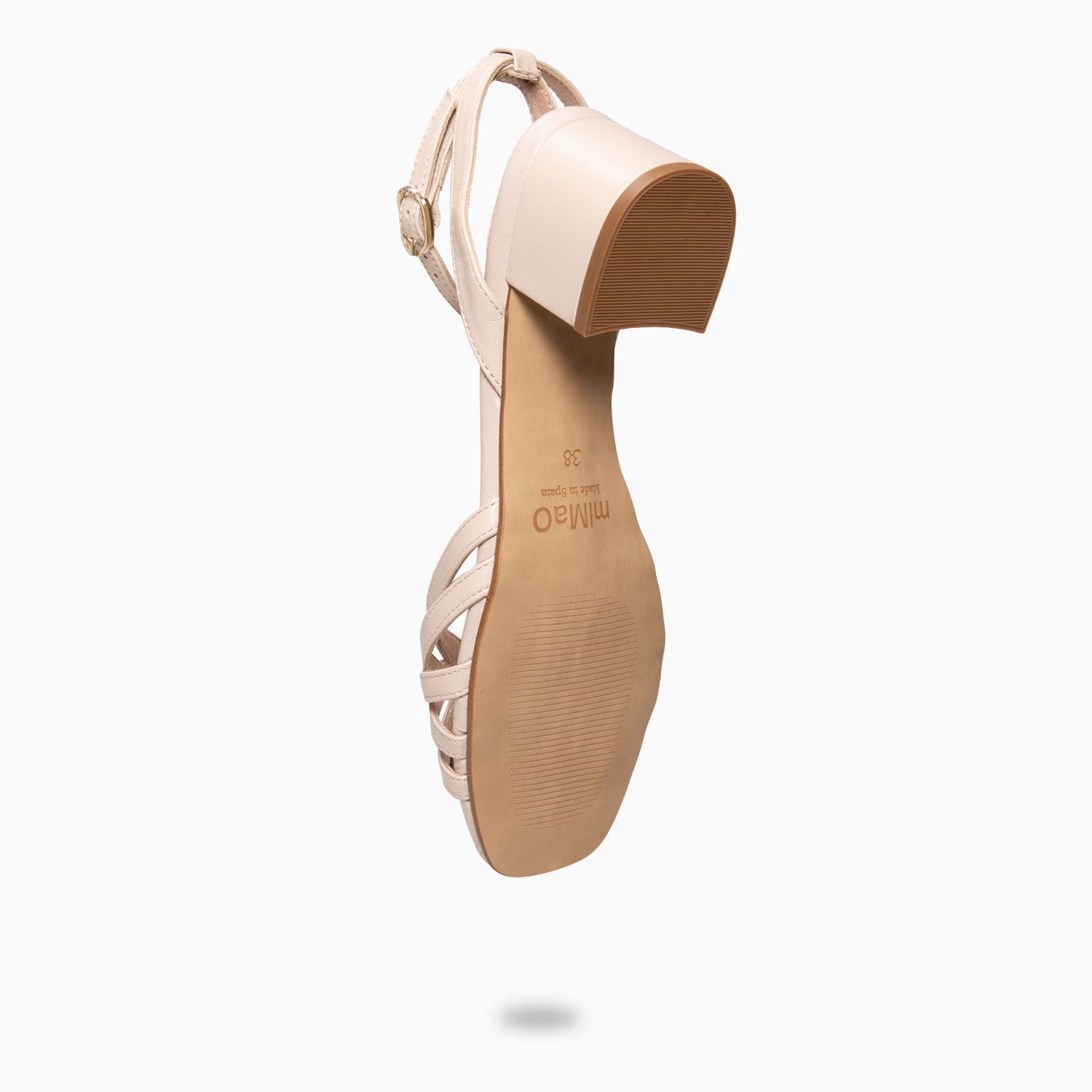 SIRA - Sandalia de tiras de tacón bajo  BEIGE