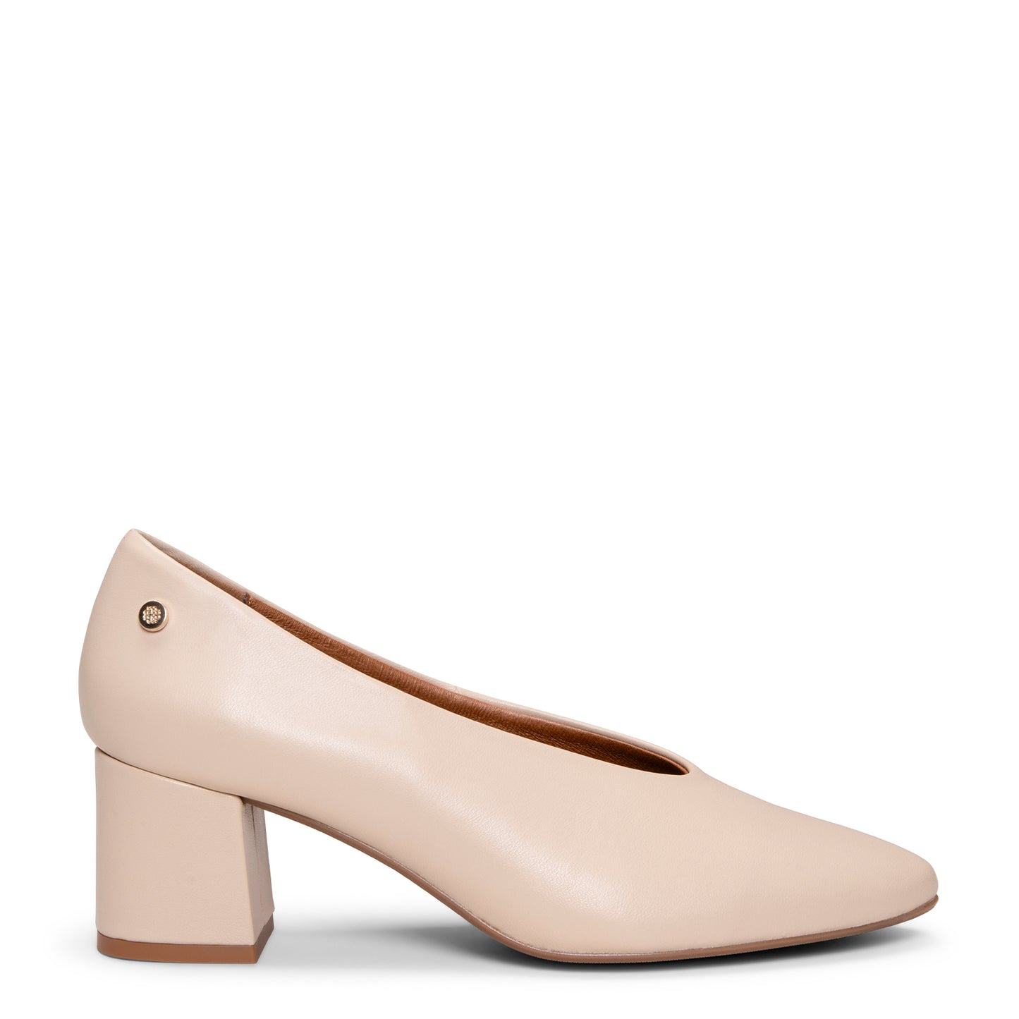 URBAN STYLE NAPA – Zapato de tacón ancho en piel BEIGE