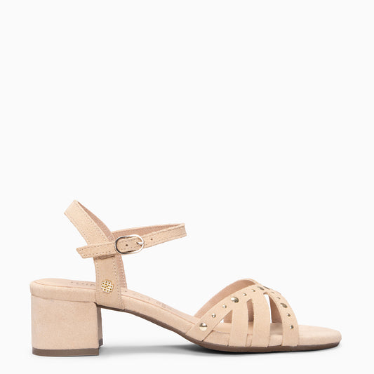 DAISY - Sandalias de tacón medio BEIGE
