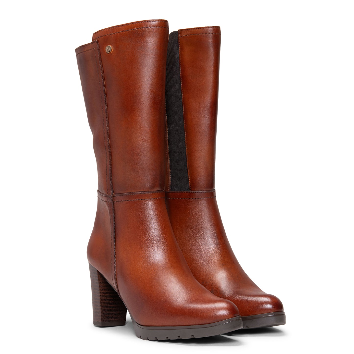 ARIANA XL – Botas de tacón y plataforma altas en piel MARRON