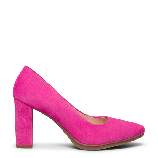 URBAN – Zapatos de tacón alto de ante FUCSIA