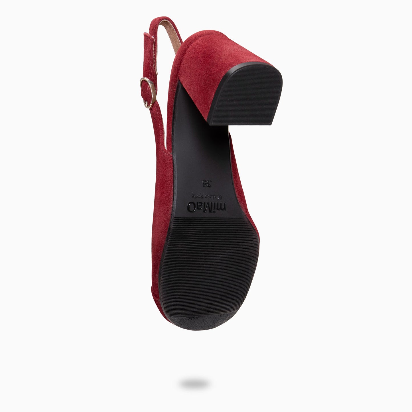 VEGA – Zapato de tacón ancho destalonado estilo barefoot BURDEOS