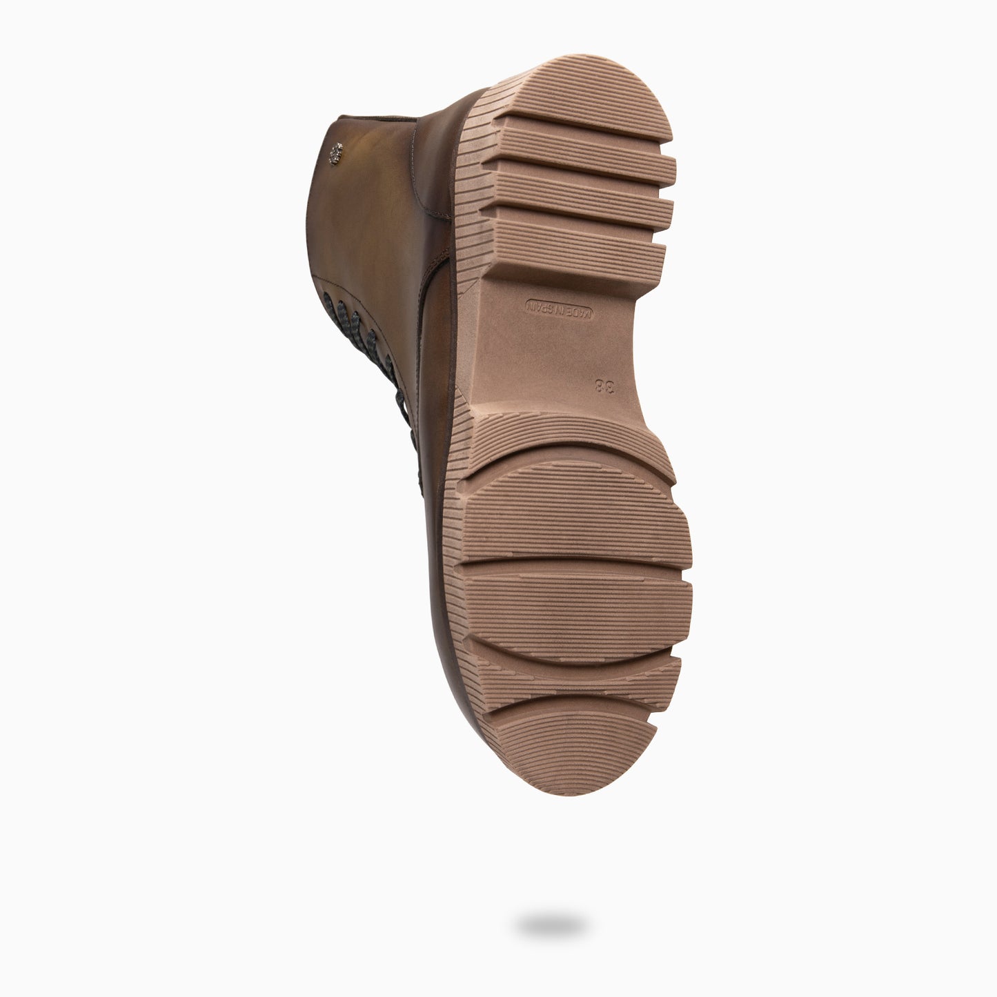 STONE – Botines militares de piel  KAQUI